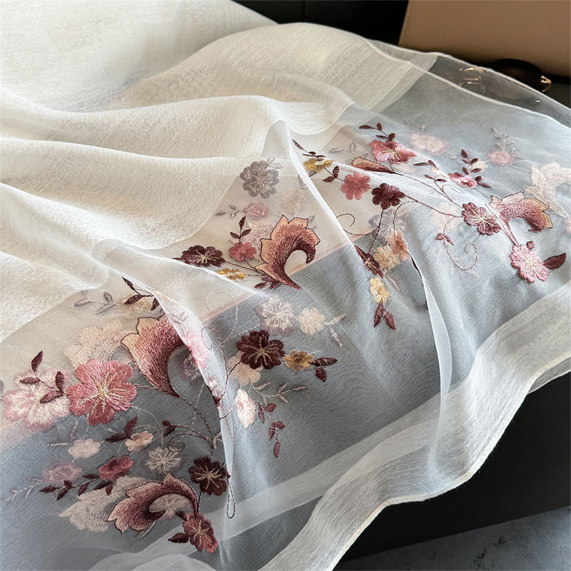 Patrician Snow Premium Embroidered Stole