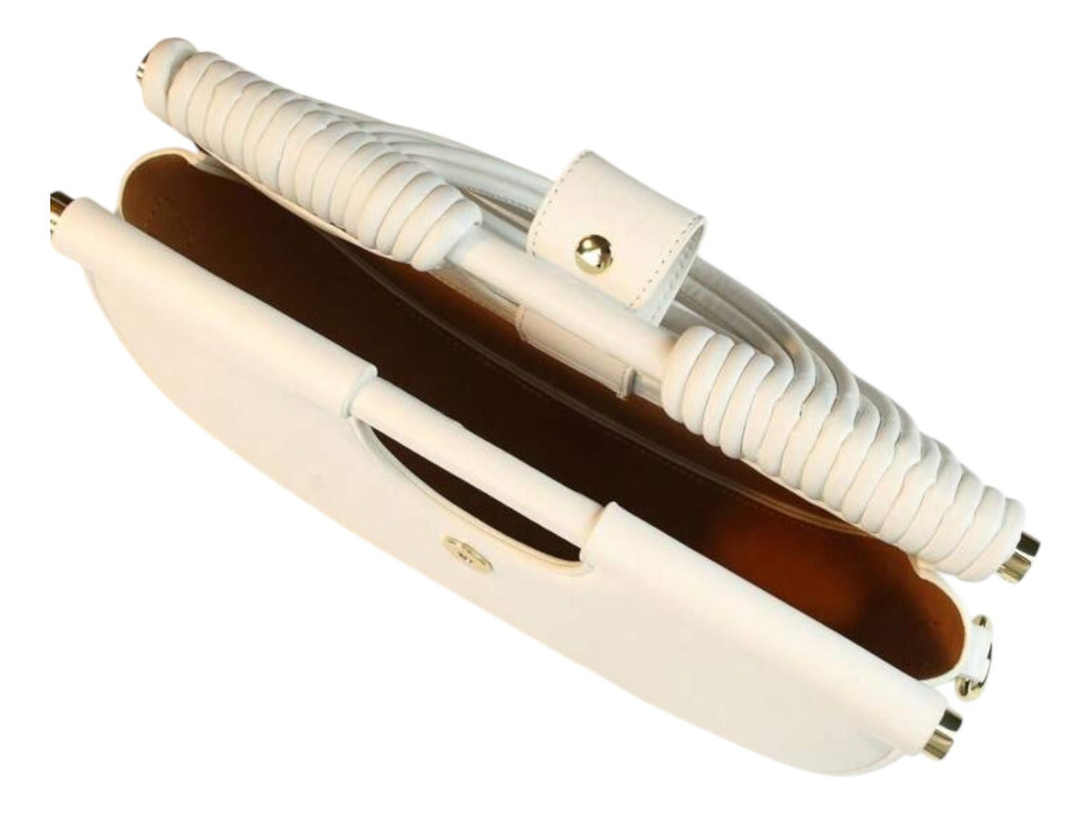 Sculpt Loop Vegan Leather Handbag (White)