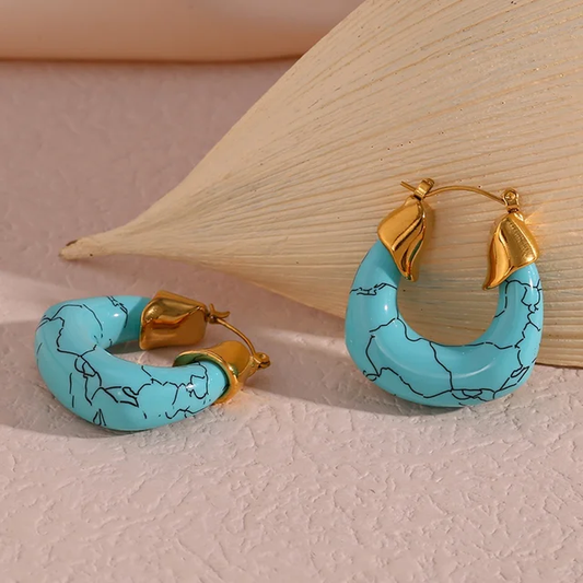 Turquoise Metallic Hoops