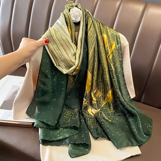 Emerald Constellations Silk Scarf