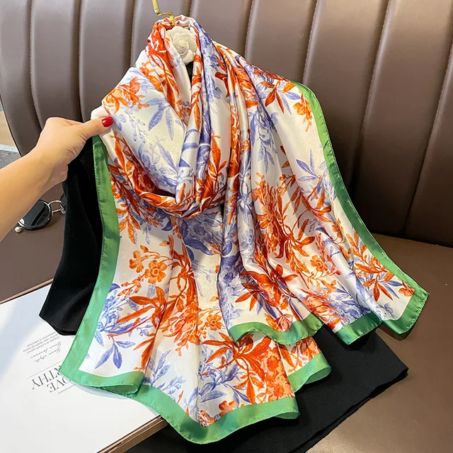 Amber Iris Silk Scarf