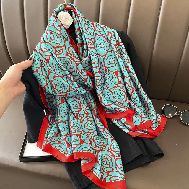 Teal Tapestry Silk Scarf