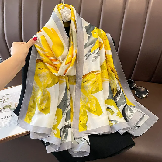 Lemon Glow Silk Scarf