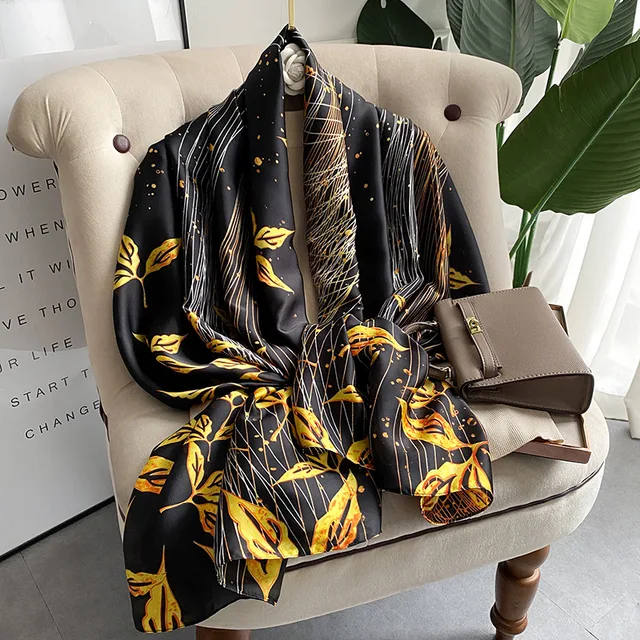 Canary Black Silk Stole