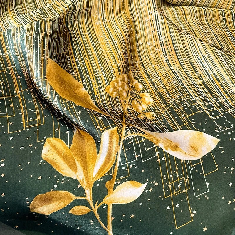 Emerald Constellations Silk Scarf