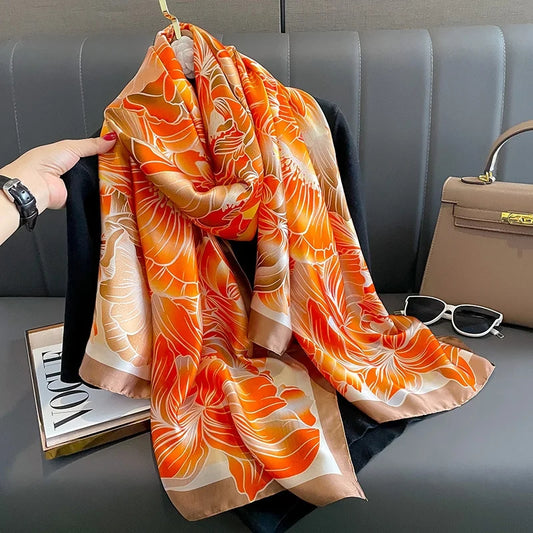 Radiant Ember Silk Scarf