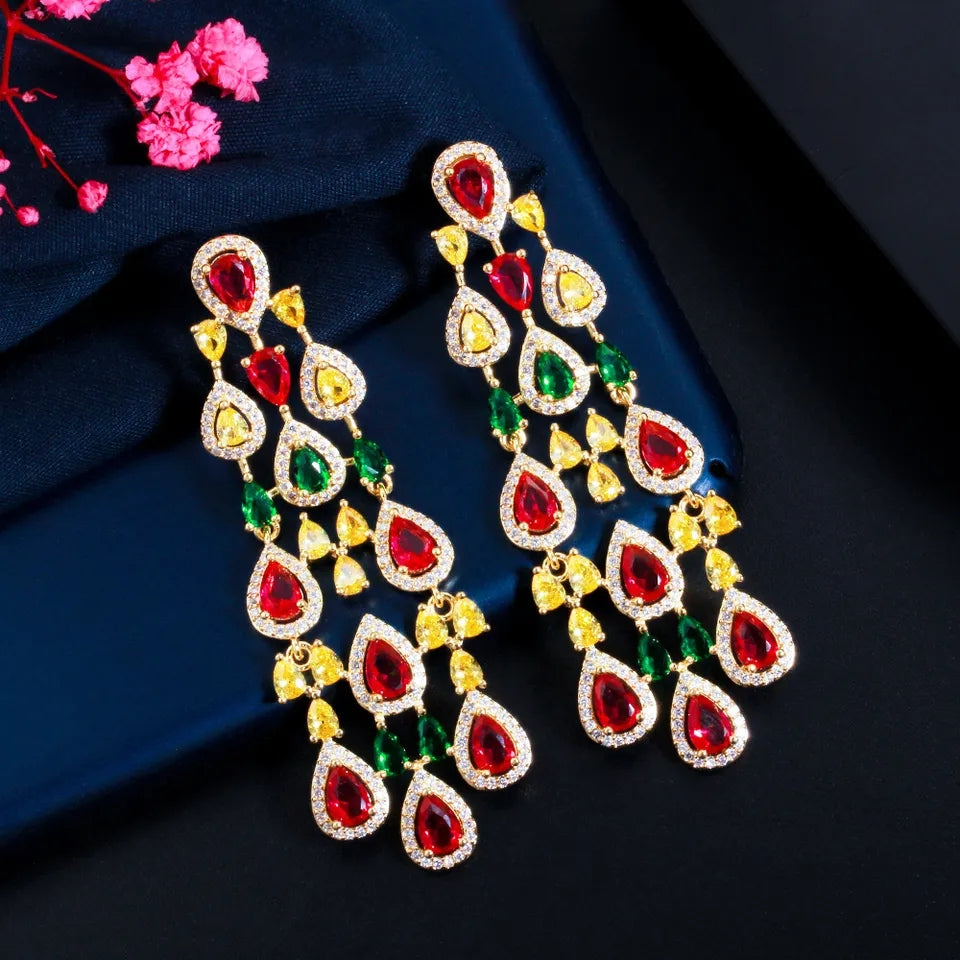 Multi chandelier earrings