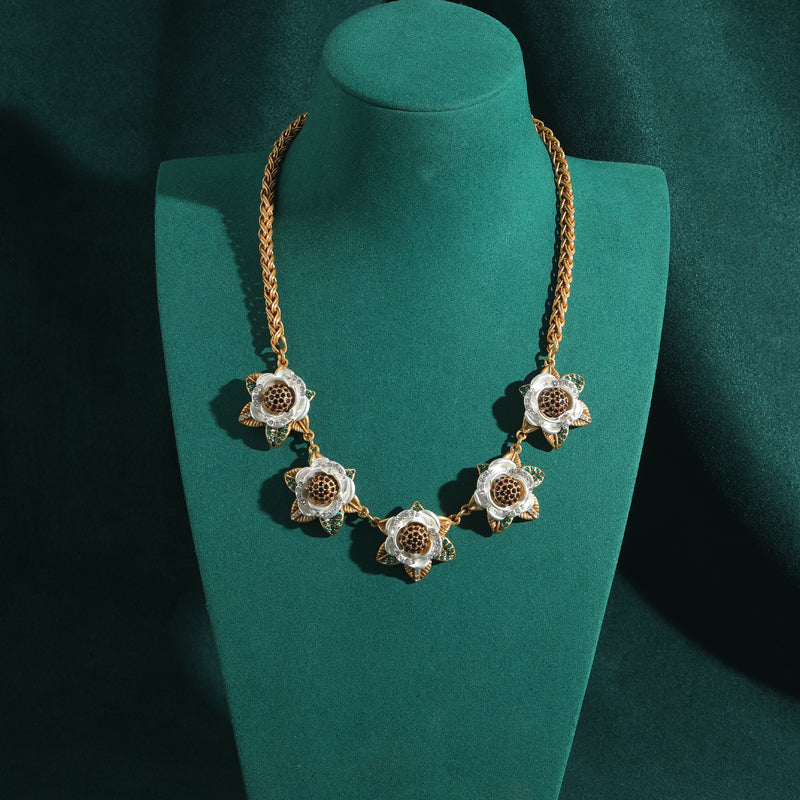 Golden Daisy Antique Necklace