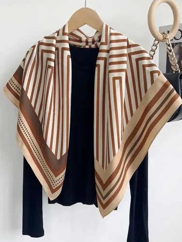Maze Crest Silk Scarf (90x90cms)