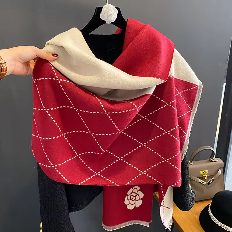 Crimson Frame Shawl