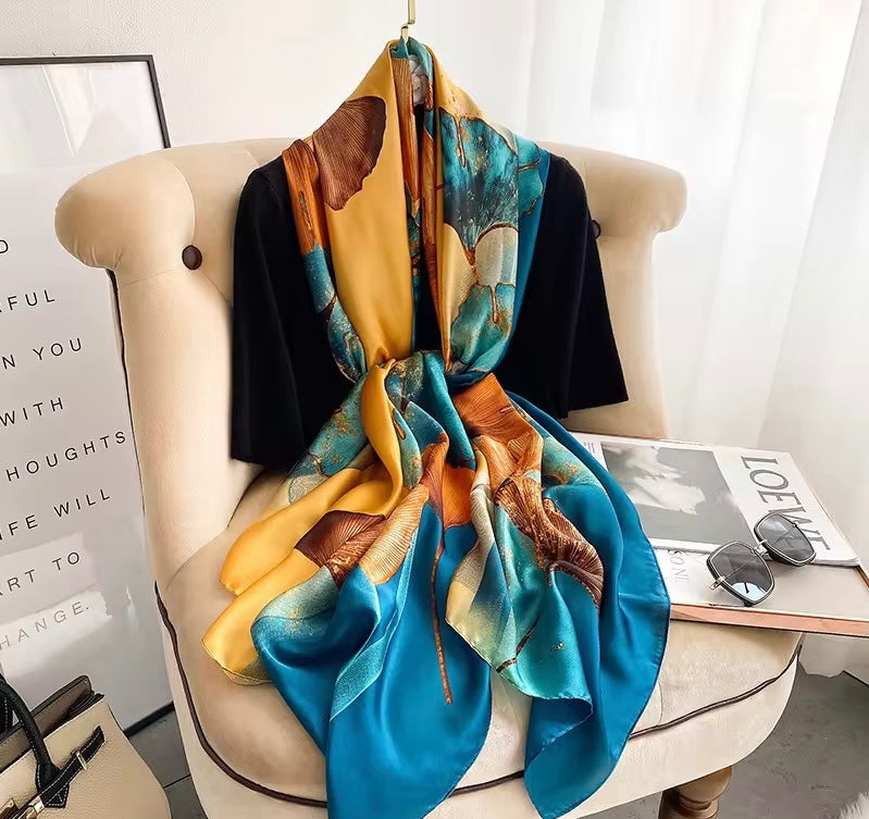 Ochre Waves Silk Stole