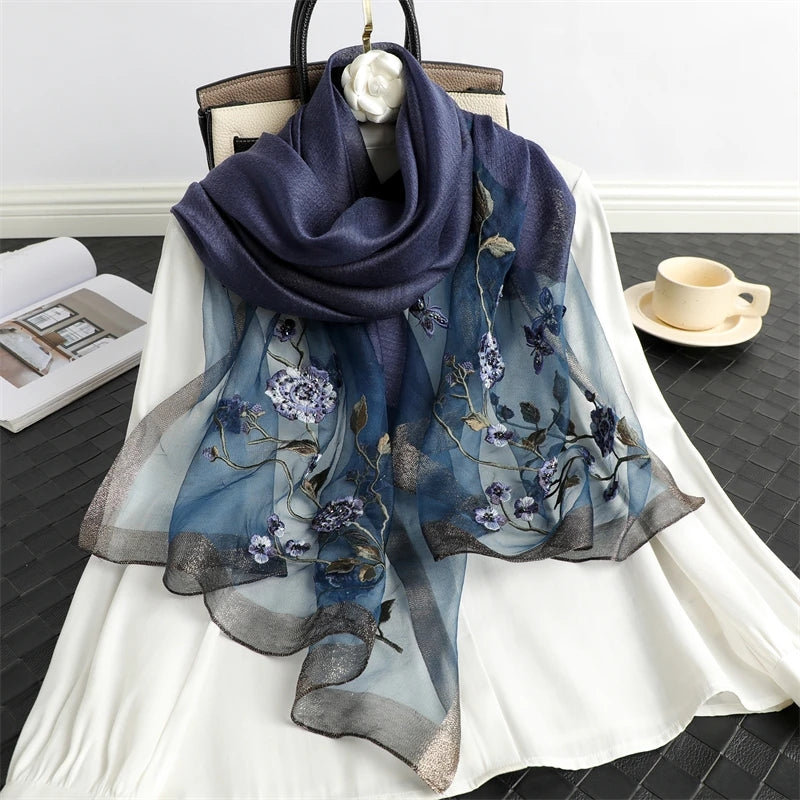 Supreme Sapphire Premium Embroidered Stole