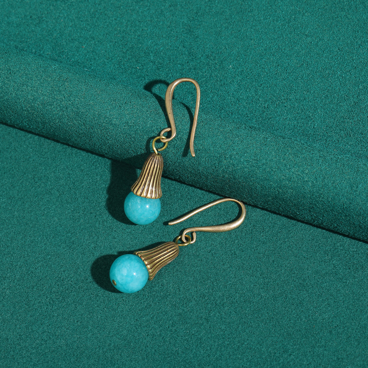 Blue Stone Bulb Antique Earrings