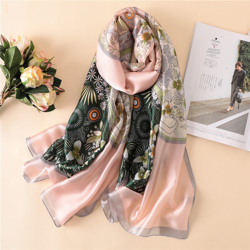 Minty Blush Silk Scarf