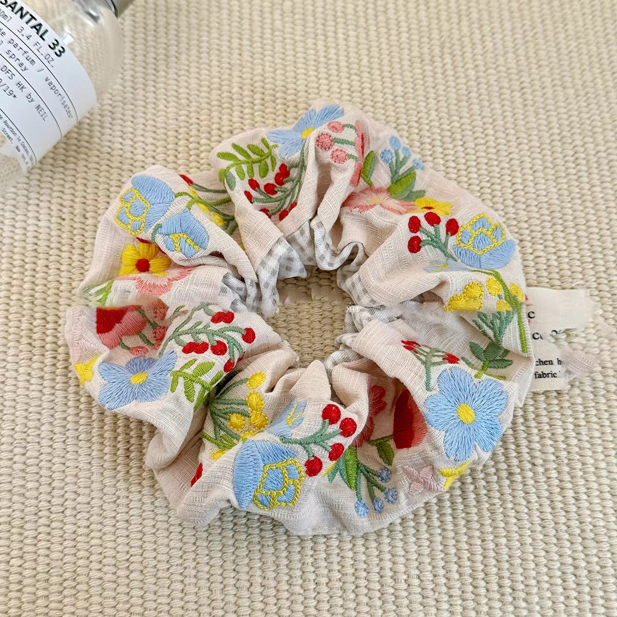 Amorette Embroidered Scrunchie