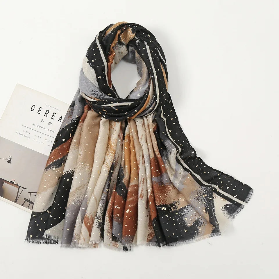 Inky Infinity Cotton Stole