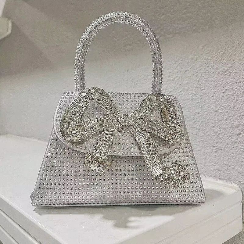 Bow Bling Rhinestone Bag (Silver)