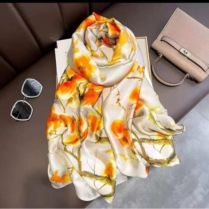 Coral Carnation Silk Stole