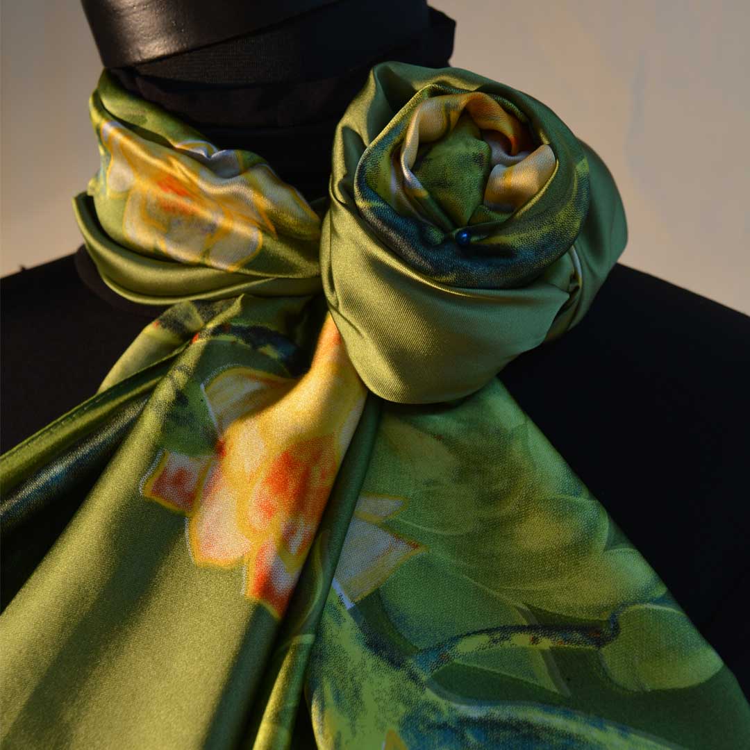 Mossy Meadow Silk Scarf