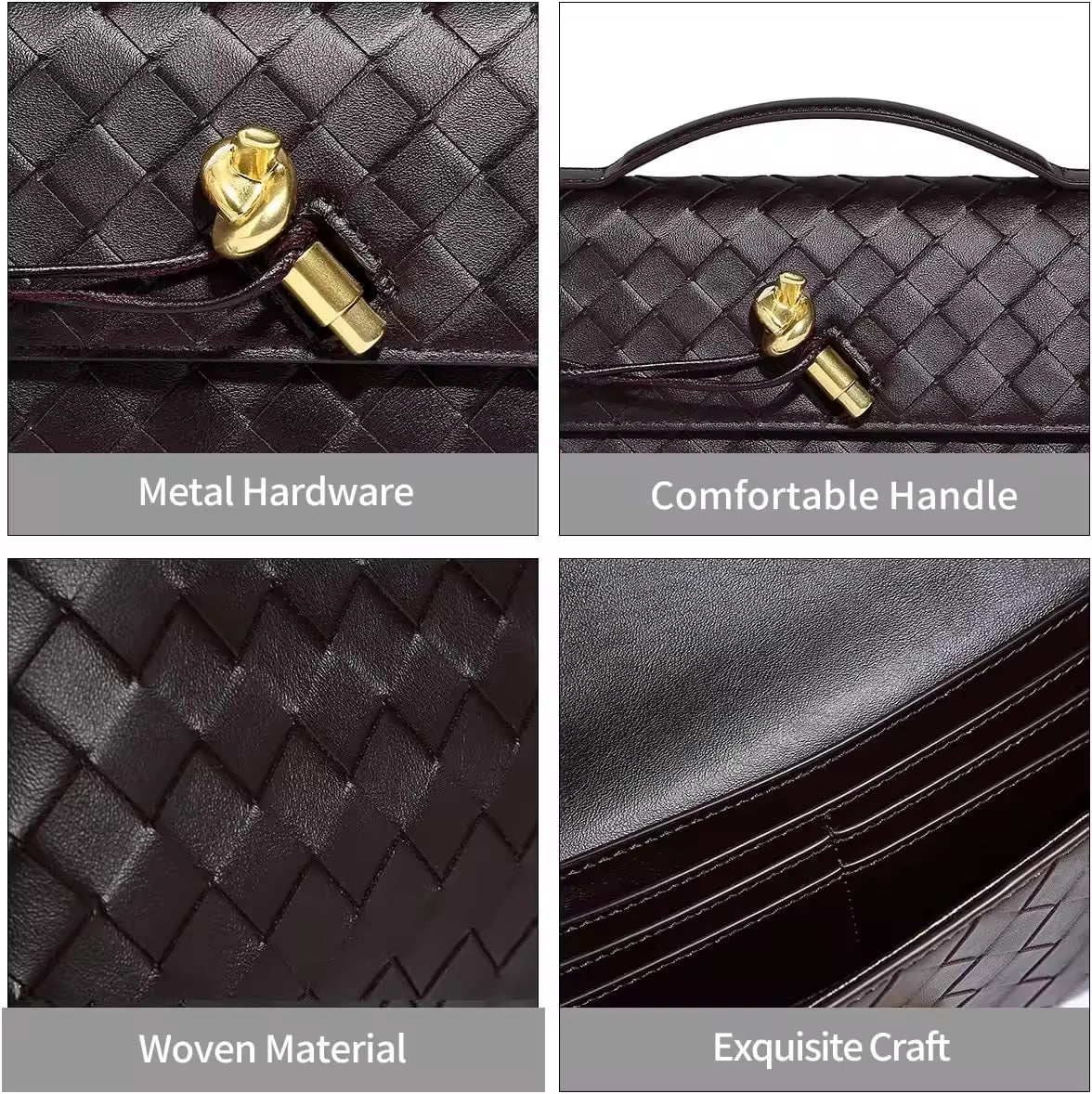 Andrea Vegan Leather Bag (Chocolate)
