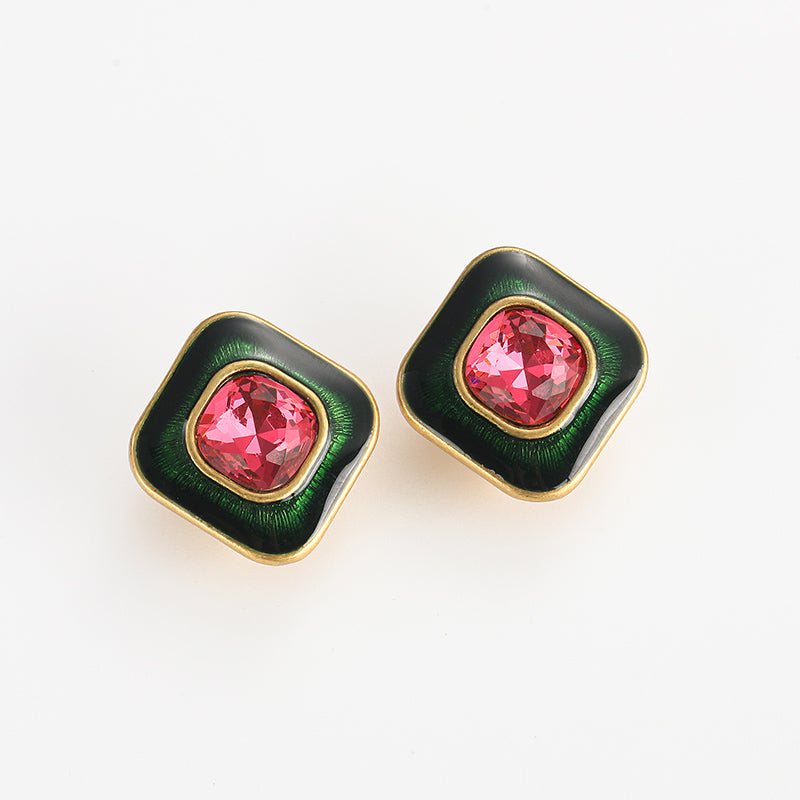 Rosaline Pink Crystal Antique Earrings