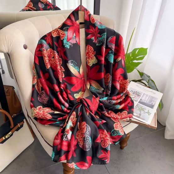 Scarlet Shadow Silk Stole