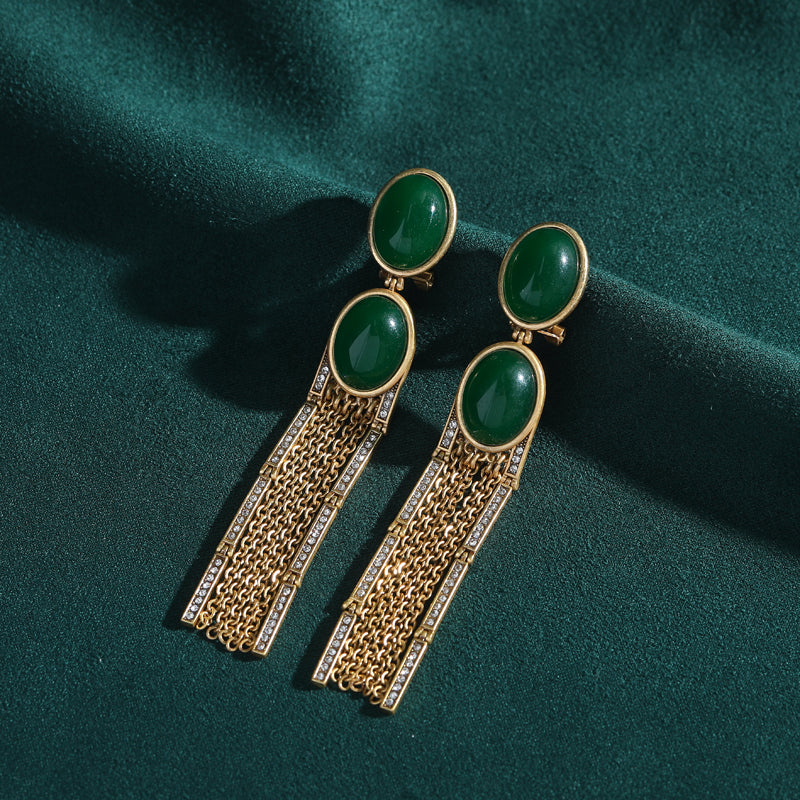 Jade River Antique Earrings