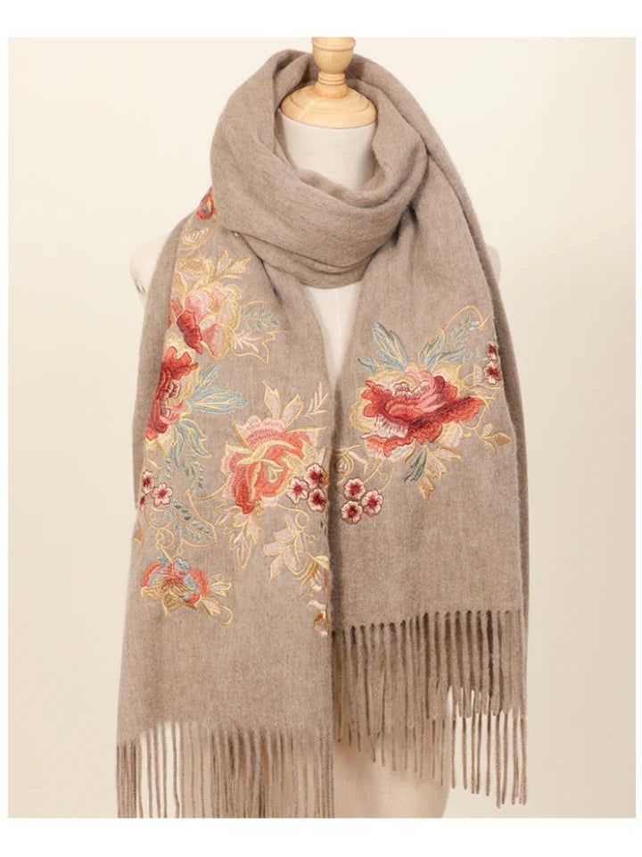 Liora Premium Embroidered Cashmere Shawl