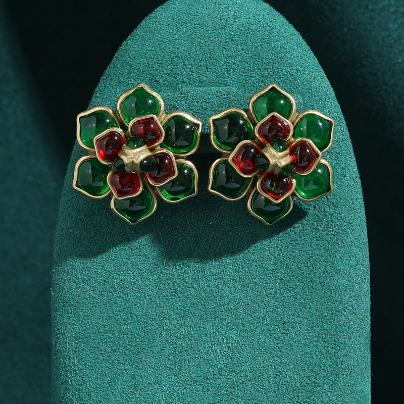 Camellia Antique Earrings (Green)