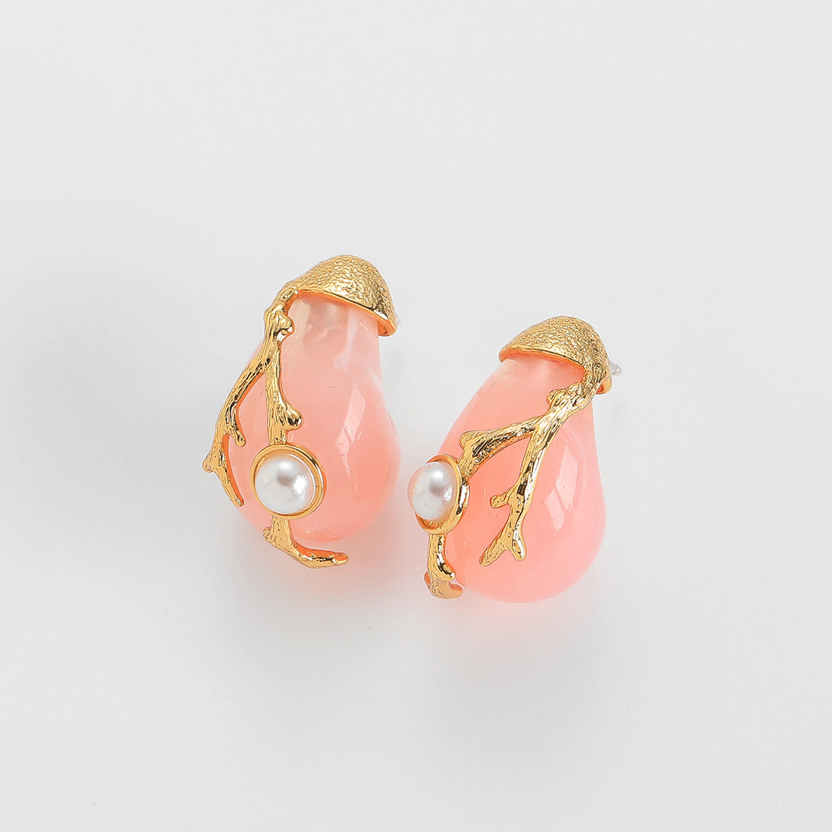 Pink Stone Moonlight Antique Earrings