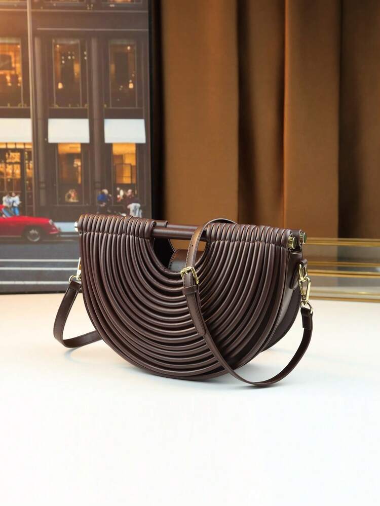 Sculpt Loop Vegan Leather Handbag (Chocolate)