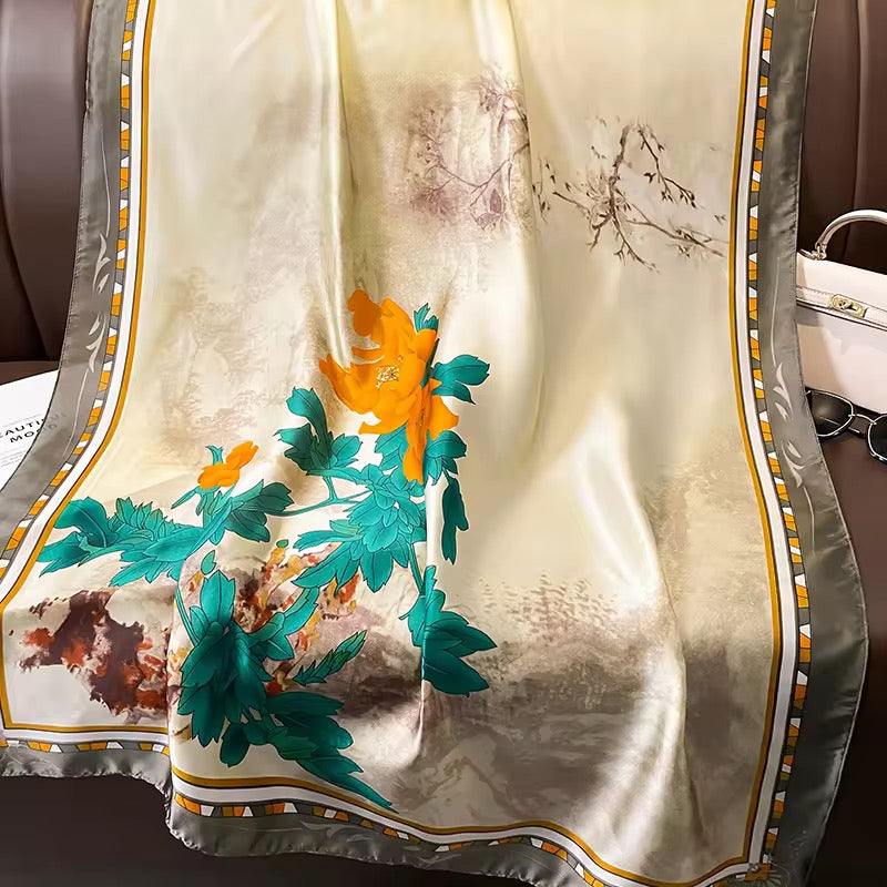 Misty Horizon Silk Scarf