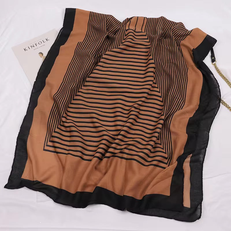 Caramel Matrix Cotton Stole