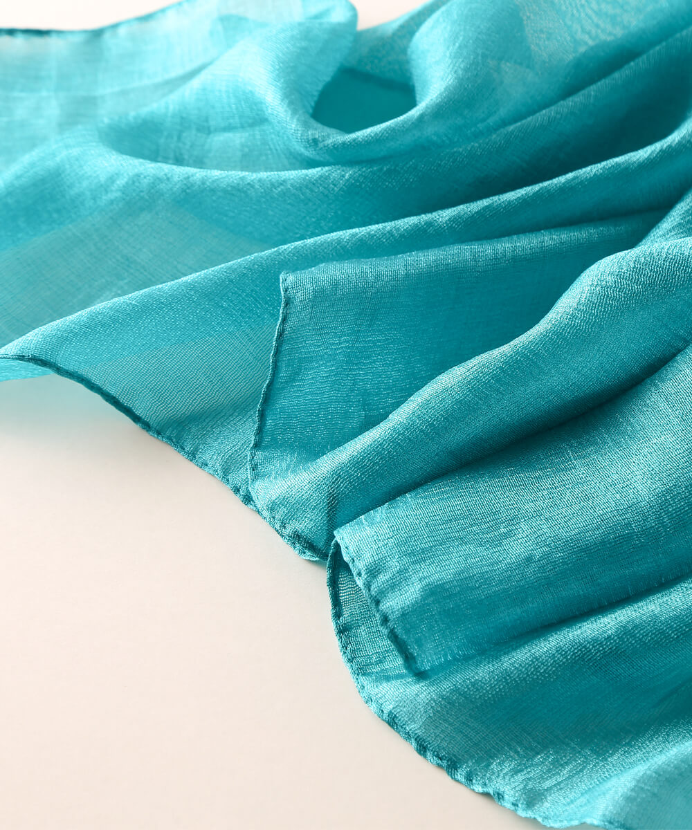 Teal Silk linen stole