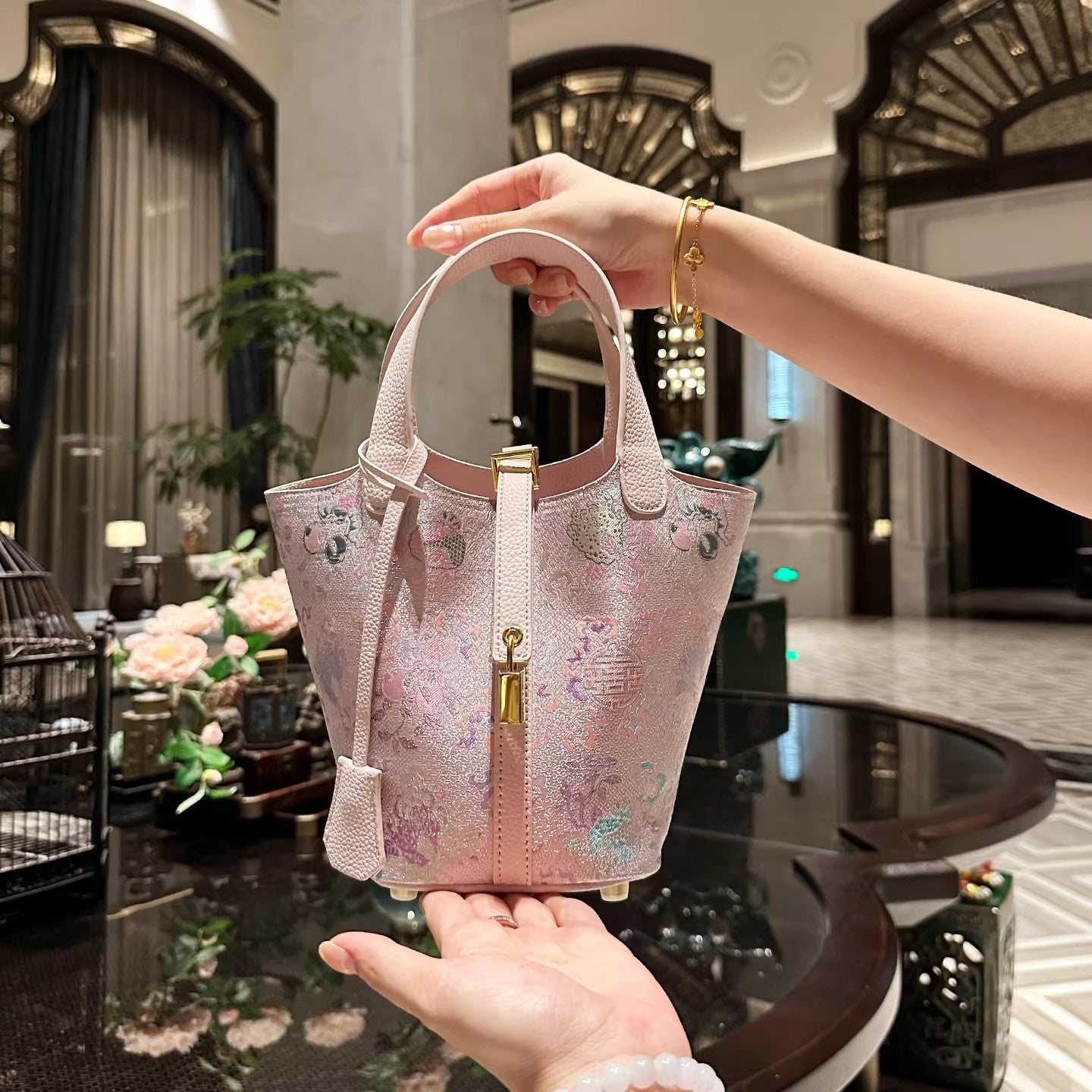 Paloma Brocade Bag (Pink)