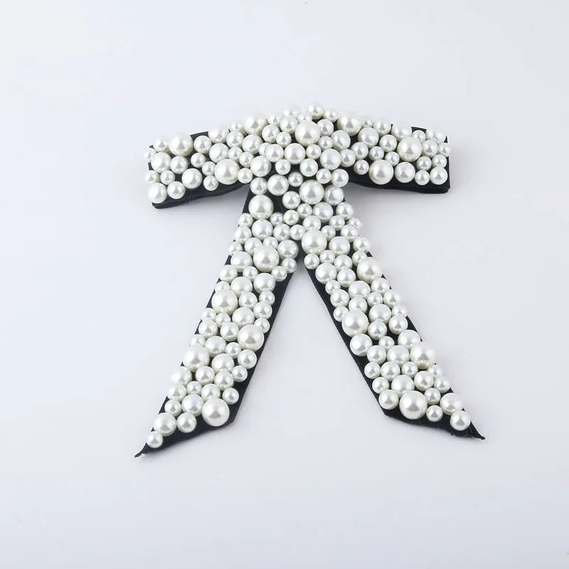 Bow Pearl Hair Clip (Black)