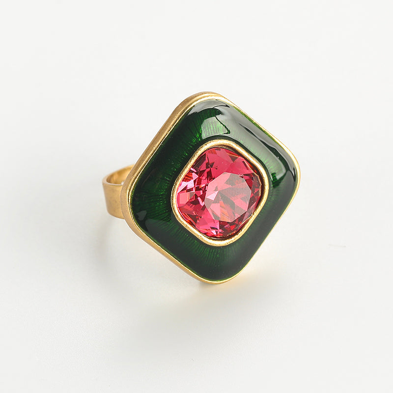 Rosaline Pink Crystal Antique Ring