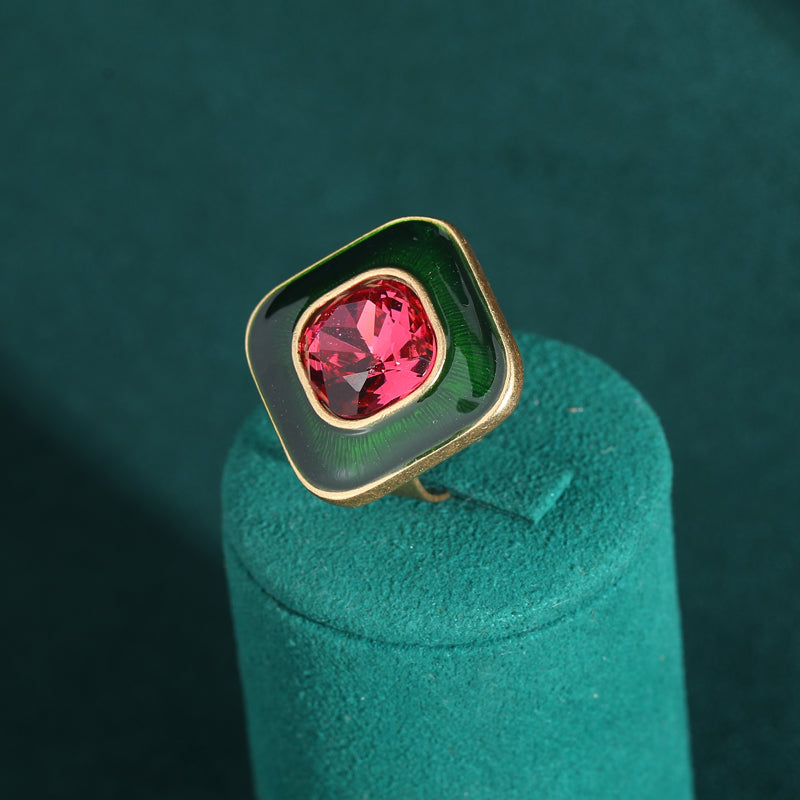 Rosaline Pink Crystal Antique Ring