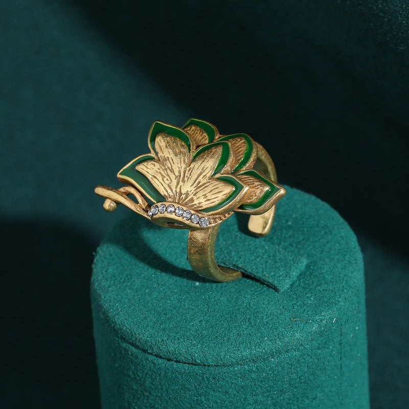 Butterfly Cresent Antique Ring