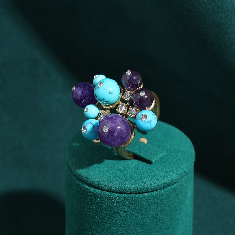 Celestial Duo Stone Antique Ring