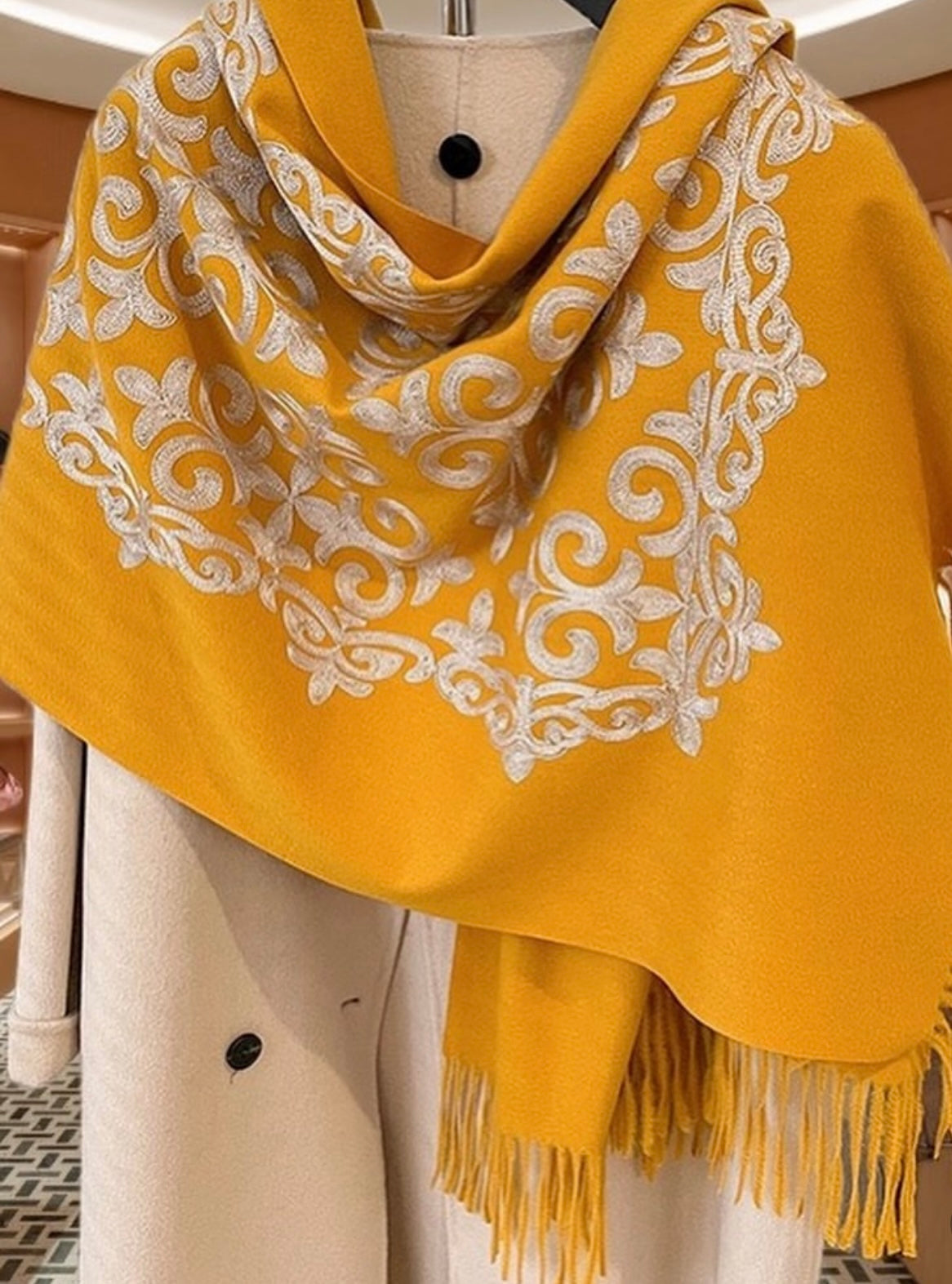 Palatine Mustard Rich Pashmina Shawl