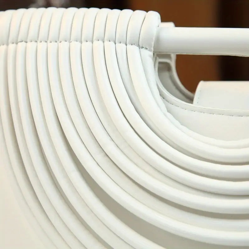 Sculpt Loop Vegan Leather Handbag (White)