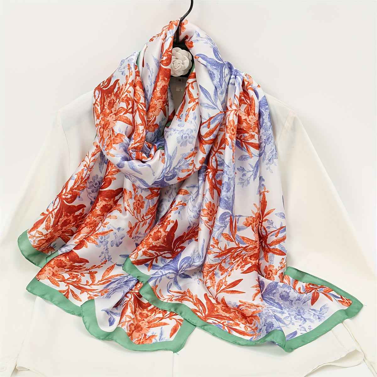 Amber Iris Silk Scarf