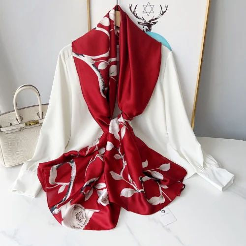 Ruby Vine silk scarf