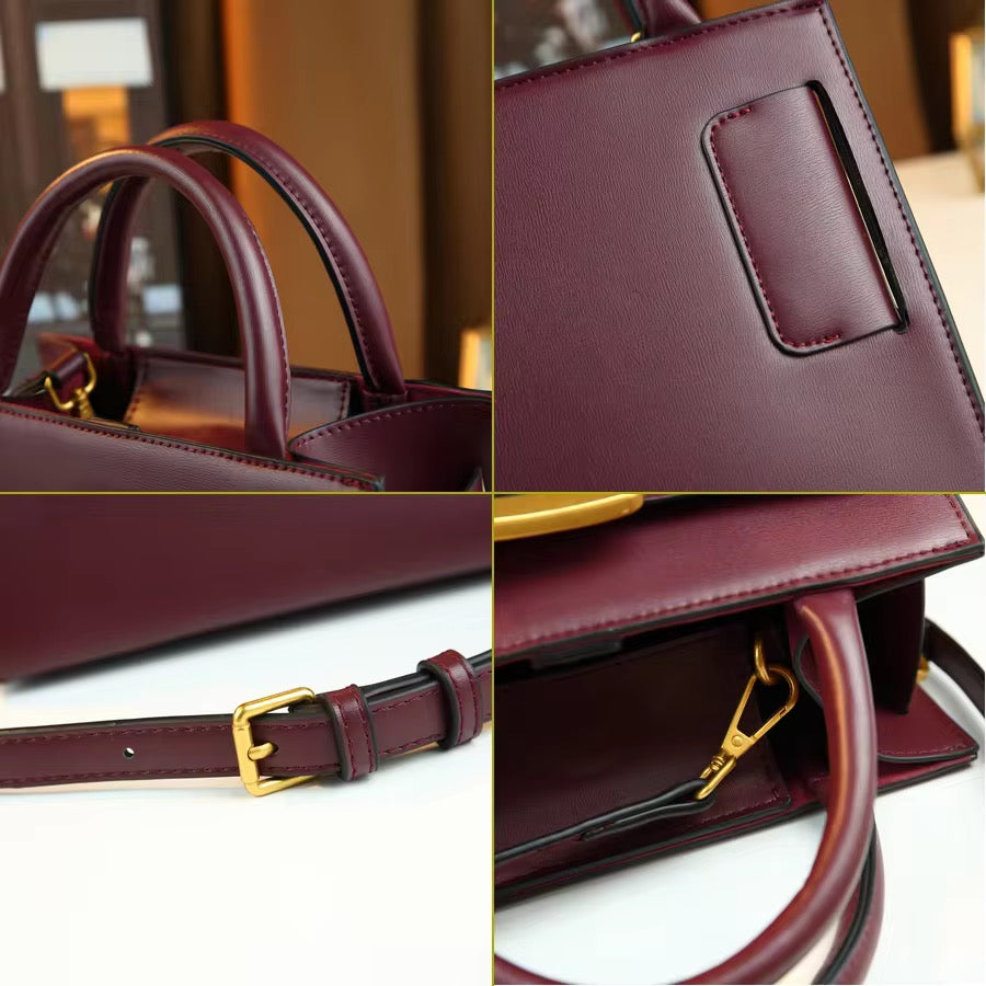 Mirelle Vegan Leather Handbag (Wine)