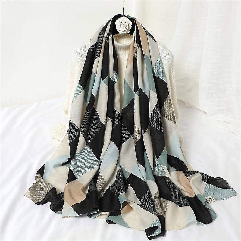 Chequered Patchwork Cotton Scarf