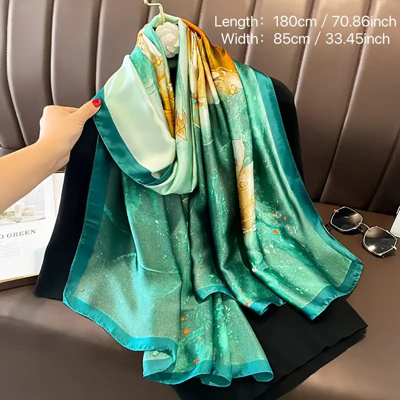 Aquamarine Meadow Silk Stole