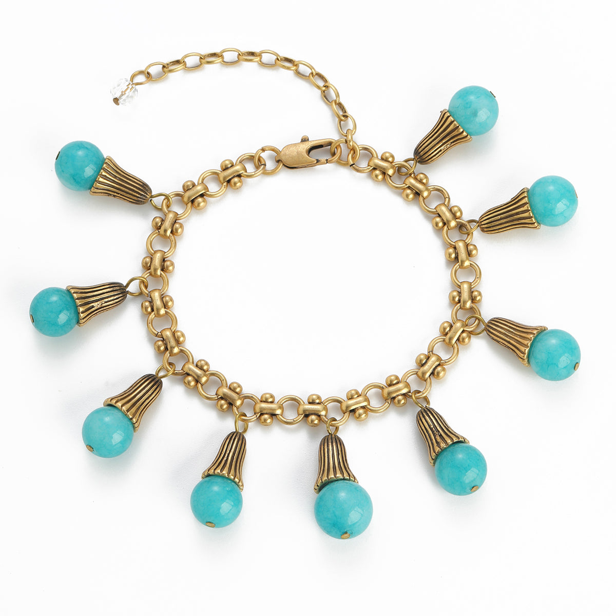 Blue Stone Bulb Antique Bracelet
