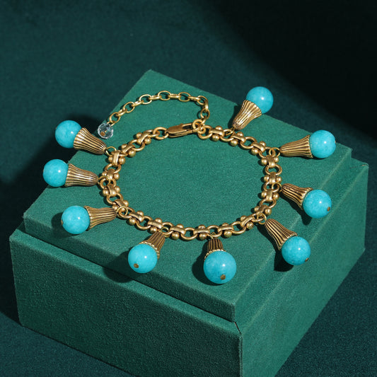 Blue Stone Bulb Antique Bracelet