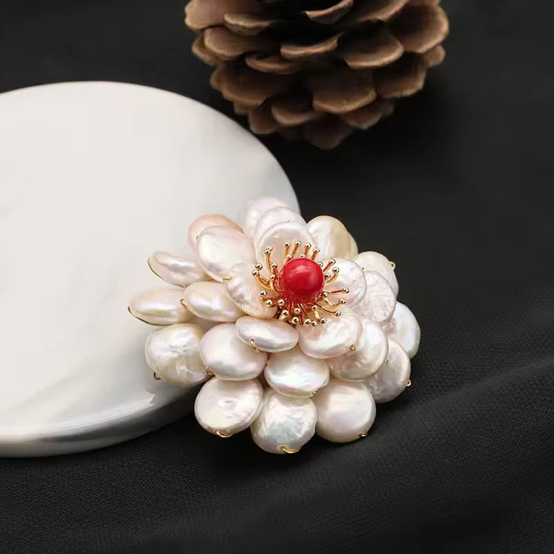 Pearlburst Real Pearl Brooch